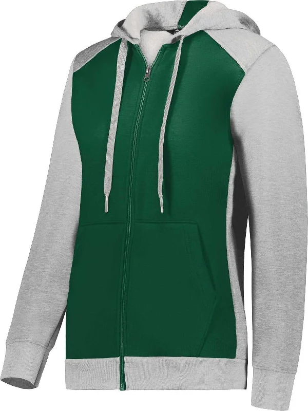 Deal of the Week Augusta 6901 Ladies Three-Season Fleece Full Zip Hoodie - Dark Green Gray Heather Deal of the Week Augusta 6901 Ladies Three-Season Fleece Full Zip Hoodie - Dark Green Gray Heather