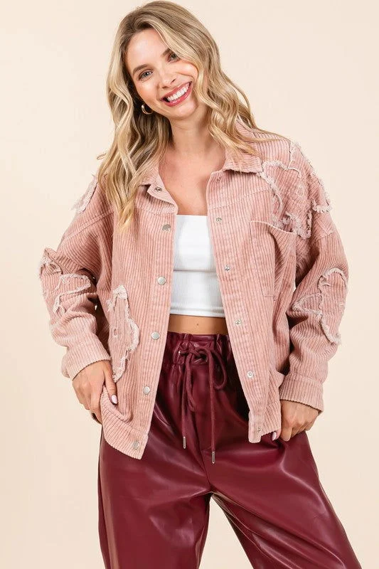 Don't Wait GeeGee Drop Shoulder Corduroy Shacket