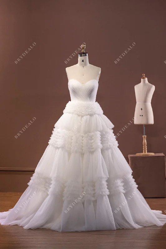 Amazing Deals Designer Strapless Pleated Bridal Ball Gown