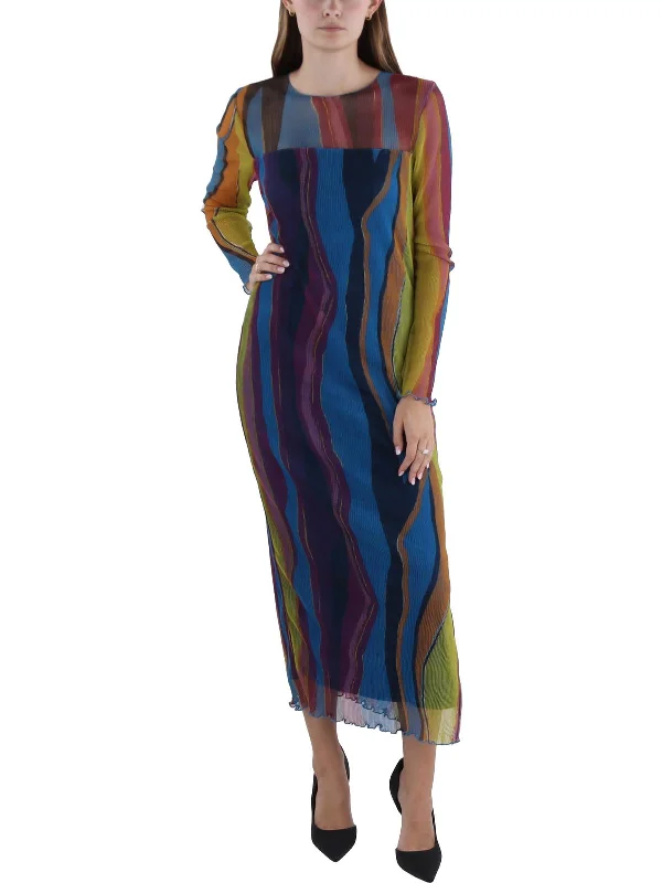 Lowest Price Womens Sheer Mid Calf Midi Dress