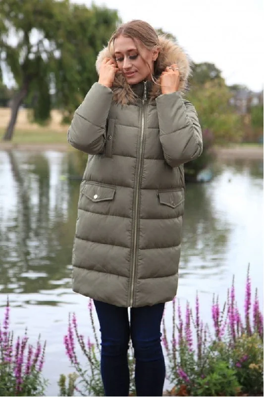 Midnight Sale Double Second Khaki Oversized Long Duvet Coat