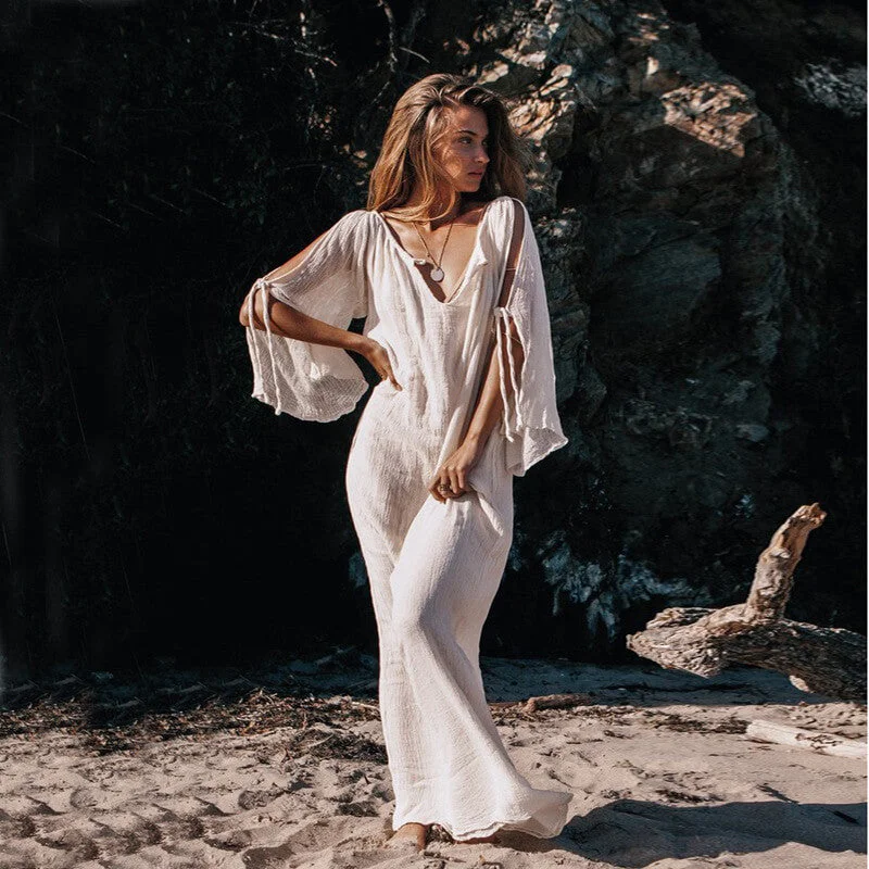 Epic Deals Cold Shoulder Boho Long Dress