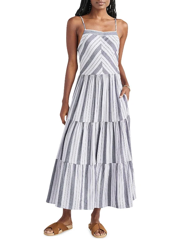 Can't Miss Myla Womens Striped Tiered Sundress