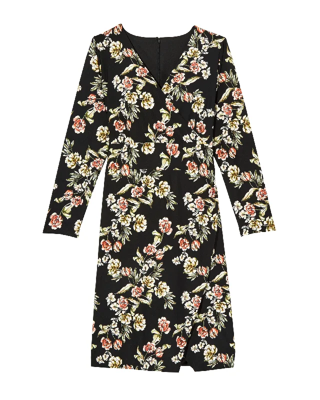 Now or Never Cordova Tie-Waist Floral Dress | Black / Pink