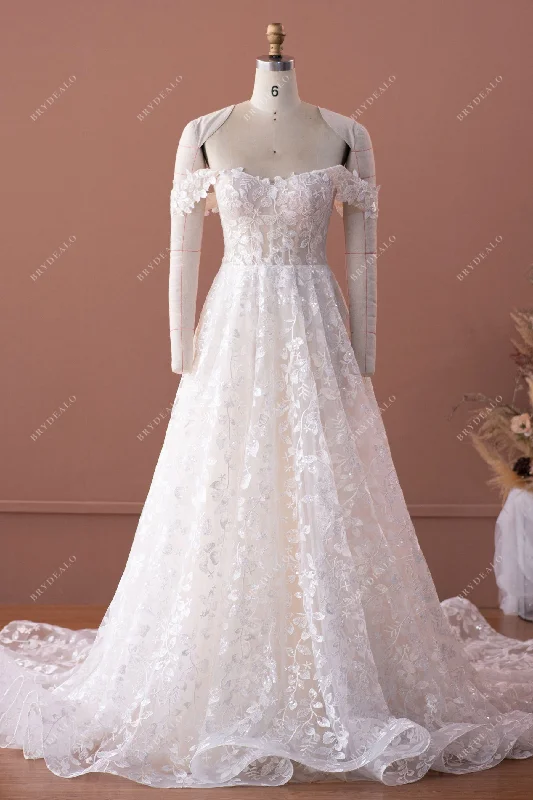 Today’s Deal Off Shoulder Corset Lace A-line Wedding Dress