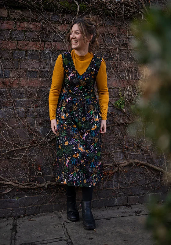 Act Fast Verona Magical Moth Print Relaxed Fit Cotton Midi Dress
