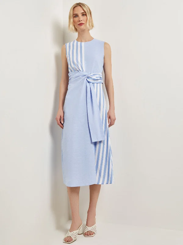Don't Wait Modern Fit Midi A-Line Dress - Split Pattern Cotton