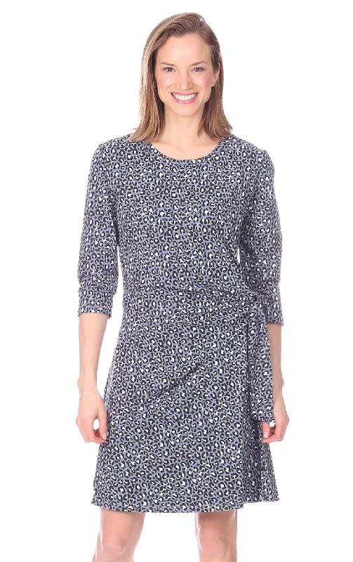 Exclusive Savings Louisa Dress in Grey Leopard