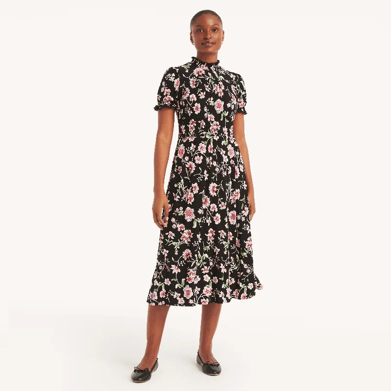 Super Bargain Nautica Womens Floral Print Smocked Dress