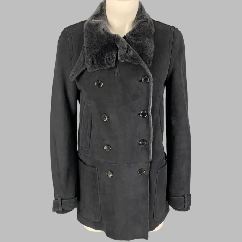 Today's Special GUCCI by Tom Ford Size 6 Grey Shearling Double Breasted Coat