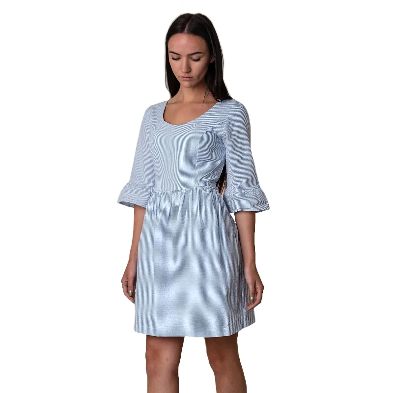 Customer Appreciation Sale Ruffle Cuff Seersucker Dress