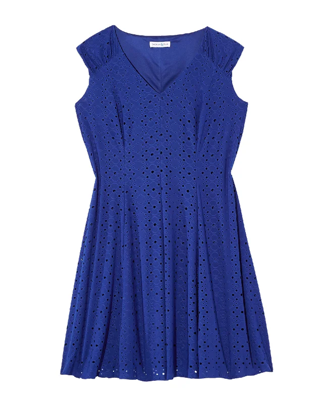 Stock Up and Save Maria Eyelet A-Line Dress | Royal Blue