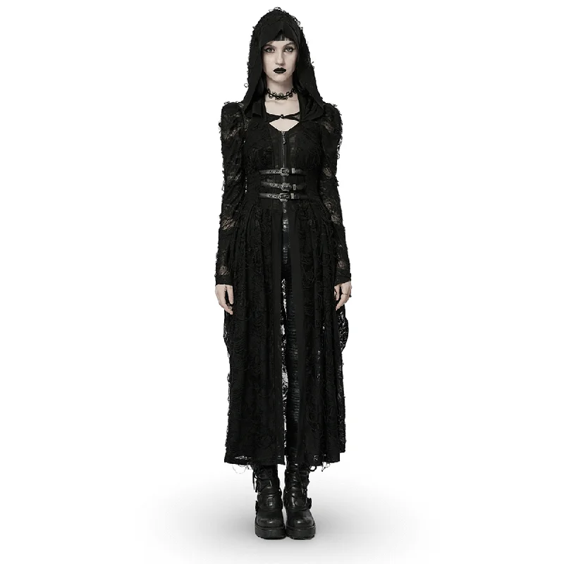 Buy More, Save More Elegant Long Hooded Lace Gothic Coat for Women