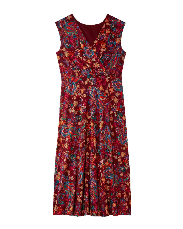 Season Finale Sale Springfield V-Neck Maxi Dress | Burgundy / Navy