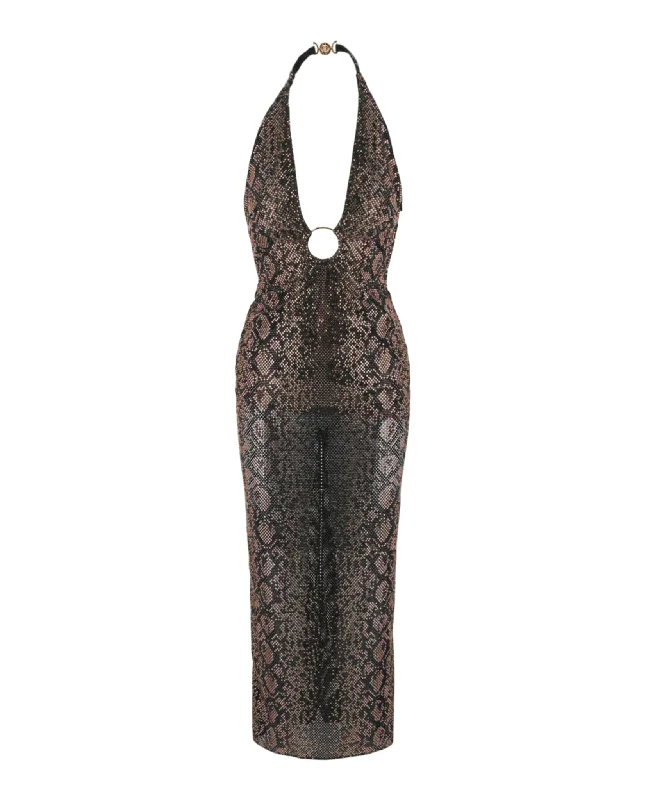 Great Bargains Python Embellished Gown