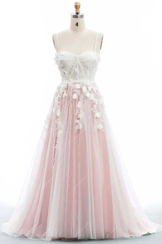 Seasonal Clearance Two-tone Lace Sweetheart A-line Wedding Dress