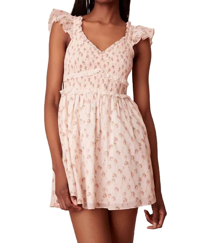 Final Markdown Sunshine Mini Cotton Dress In Cherry Kisses