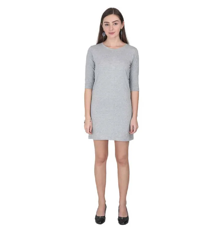 Markdown Madness Plain Grey Long Top/Dress for Women