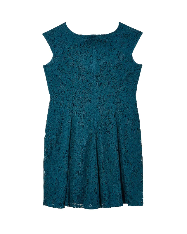 Final Clearance Galilee Lace Fit & Flare Dress | Teal
