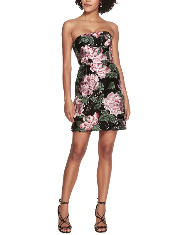 Midnight Madness Marchesa Notte Strapless Mini Sequined Dress