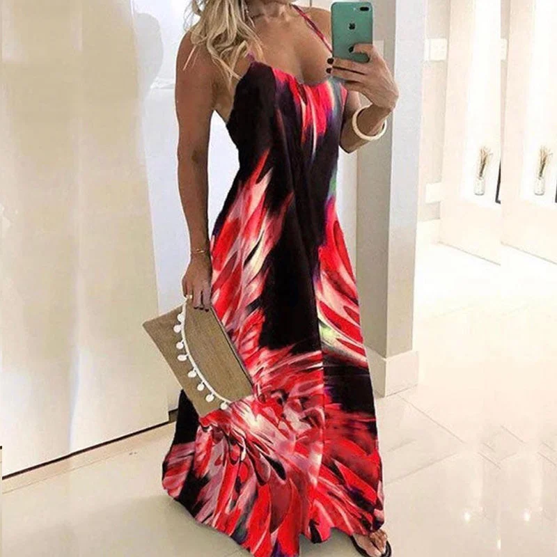 Price Fest Beach Plus Size Spaghetti Strap Maxi Dress
