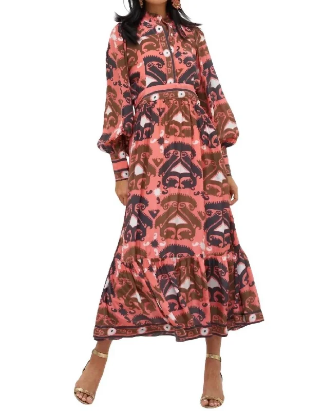 TIME-Limited Offer Uzbek Maxi Dress In Brick