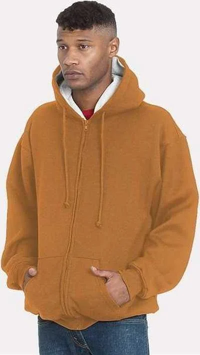 Customer Appreciation Sale Bayside 940 USA-Made Super Heavy Thermal Lined Full-Zip Hooded Sweatshirt - Caramel Brown Cream Customer Appreciation Sale Bayside 940 USA-Made Super Heavy Thermal Lined Full-Zip Hooded Sweatshirt - Caramel Brown Cream