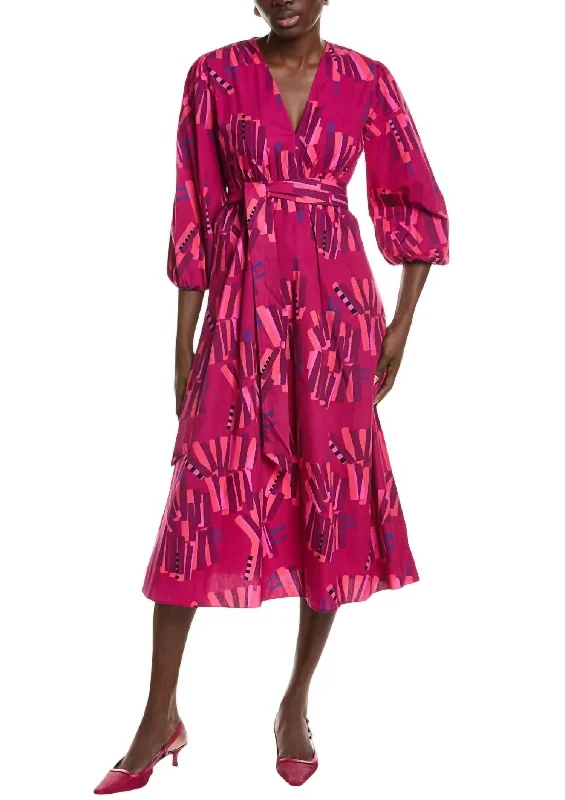 Best Bargains Paulina Midi Dress In Magenta