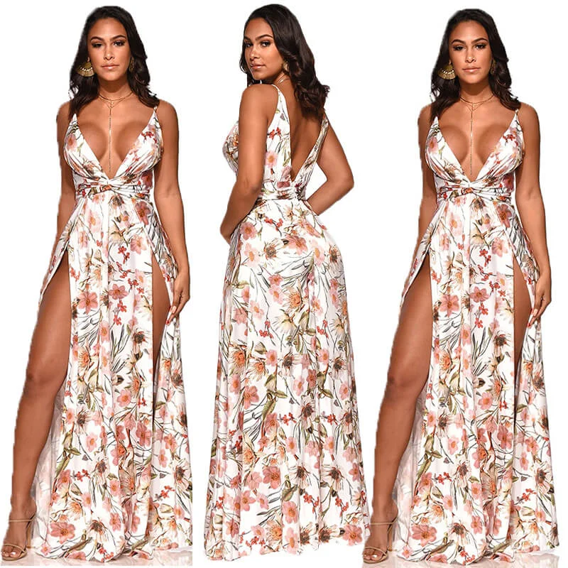 Discount Days Flower Print Beach Summer Dress