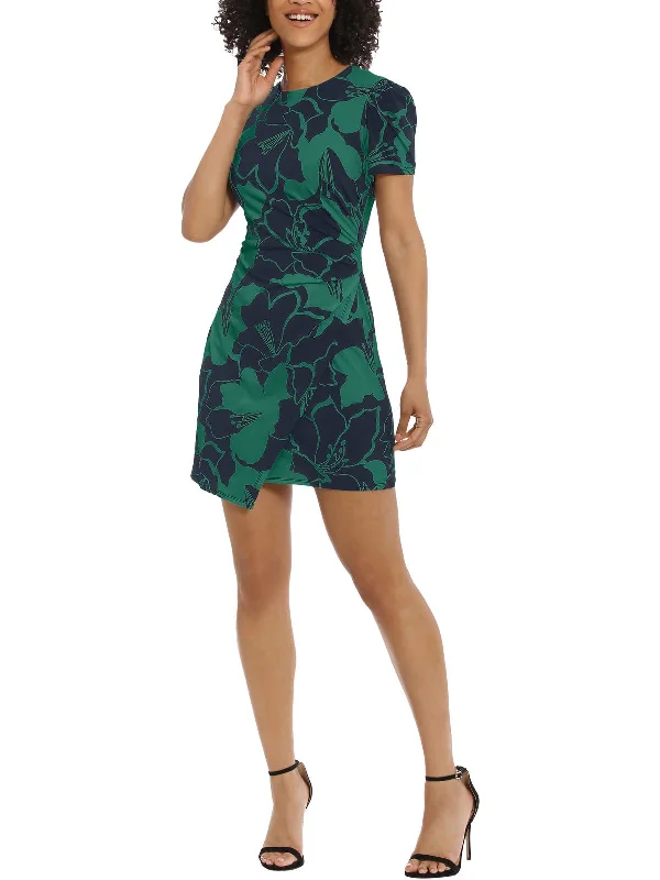 New Markdowns Womens Floral Print Short Mini Dress