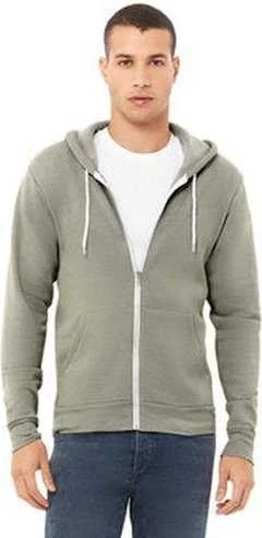 Deal Dash Bella + Canvas 3739 Unisex Poly-Cotton Fleece Full-Zip Hooded Sweatshirt - Heather Stone Deal Dash Bella + Canvas 3739 Unisex Poly-Cotton Fleece Full-Zip Hooded Sweatshirt - Heather Stone