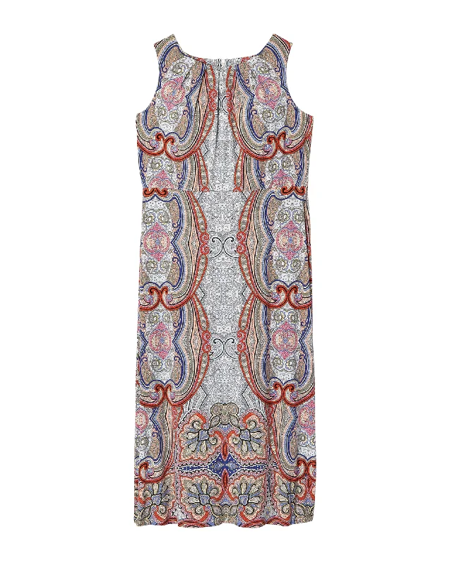 TIME-Limited Offer Almere Blouson Maxi Dress | Azure Blue / Red