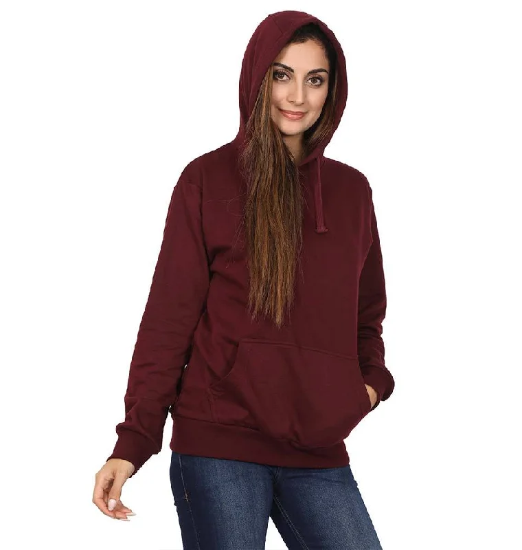 Today’s Special Plain Maroon Hoodie Sweatshirt for Women