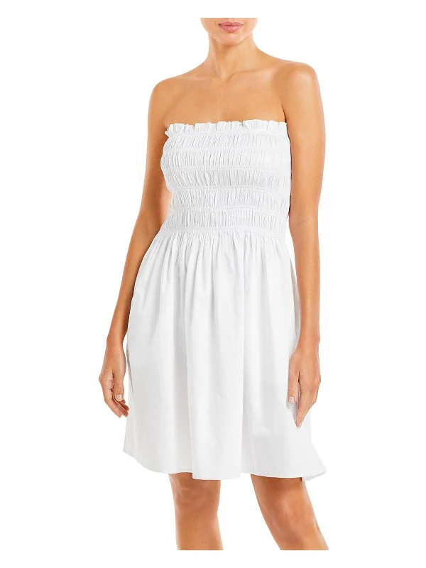 Savings Event Womens Smocked Solid Sundress