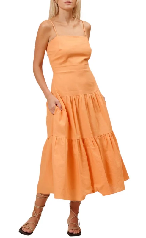 Limited Time Offer Jill Drop Waist Dress In Orange