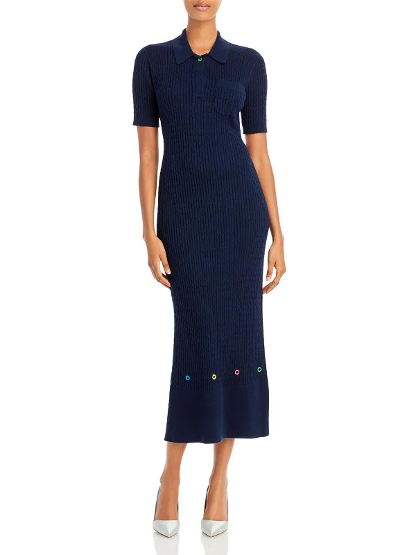 Closeout Cecily Womens Cable Knit Long Maxi Dress