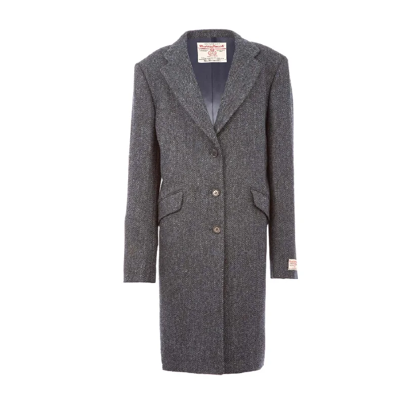 Special Discount Women's Harris Tweed Eilean Coat  Blue Herringbone