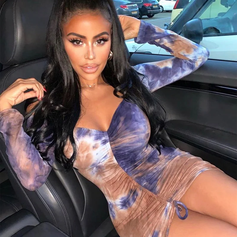 Don't Miss Print Bodycon Off Shoulder Ruched Slim Dress