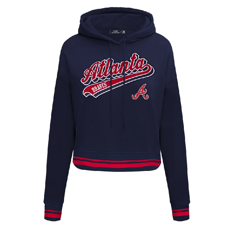 Shop and Save SUDADERA CON GORRO MLB ATLANTA BRAVES SCRIPT TAIL PARA MUJER