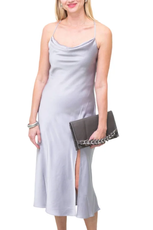 Blowout Deals Maya Slip Dress In Pewter