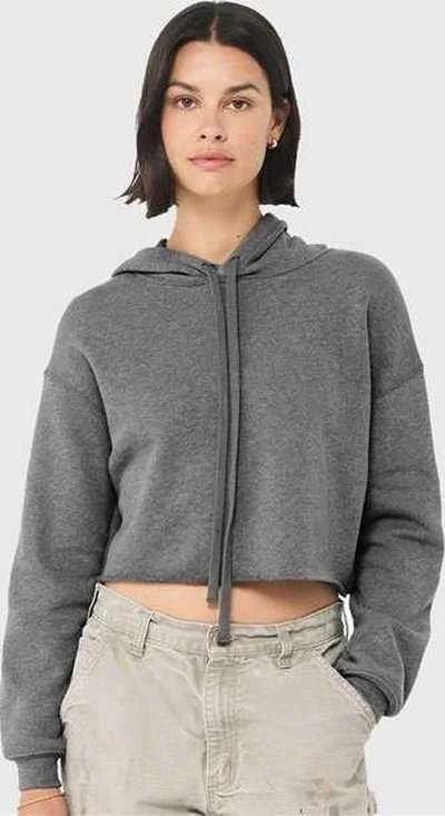 Seasonal Sale Bella + Canvas 7502 Women's Crop Fleece Hoodie - Deep Heather