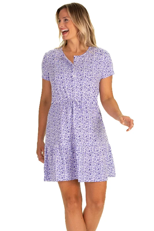 Price Drop The Dina Dress in Blue Basketweave