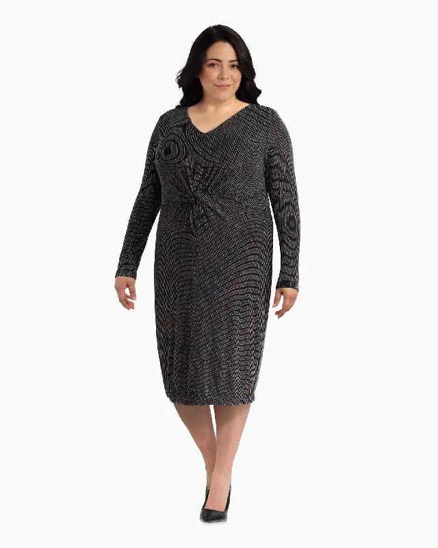 Price Drop Teresa Knot Dress | Black / Gold