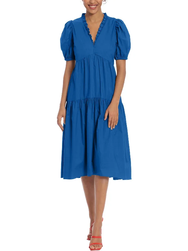 Anniversary Sale Womens Tiered Midi Babydoll Dress