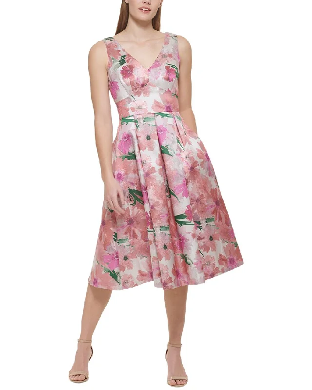 New Arrival Eliza J Printed Jacquard Midi Dress