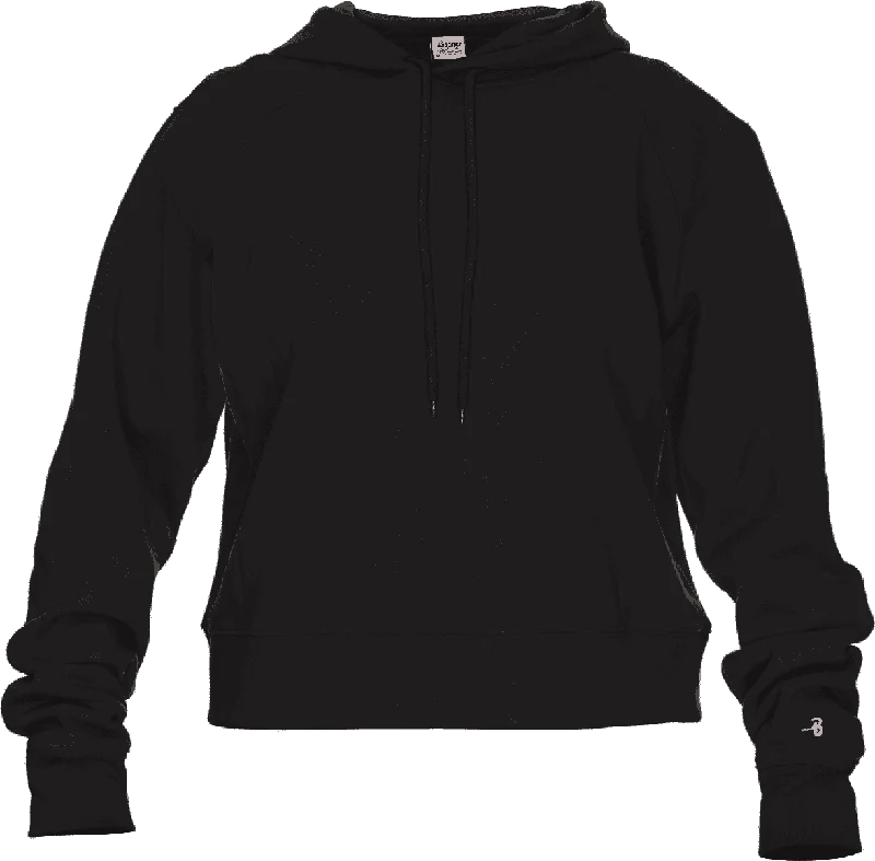 Hurry In Badger Sport 1261 Athletic Fleece Women's Crop Hoodie - Black