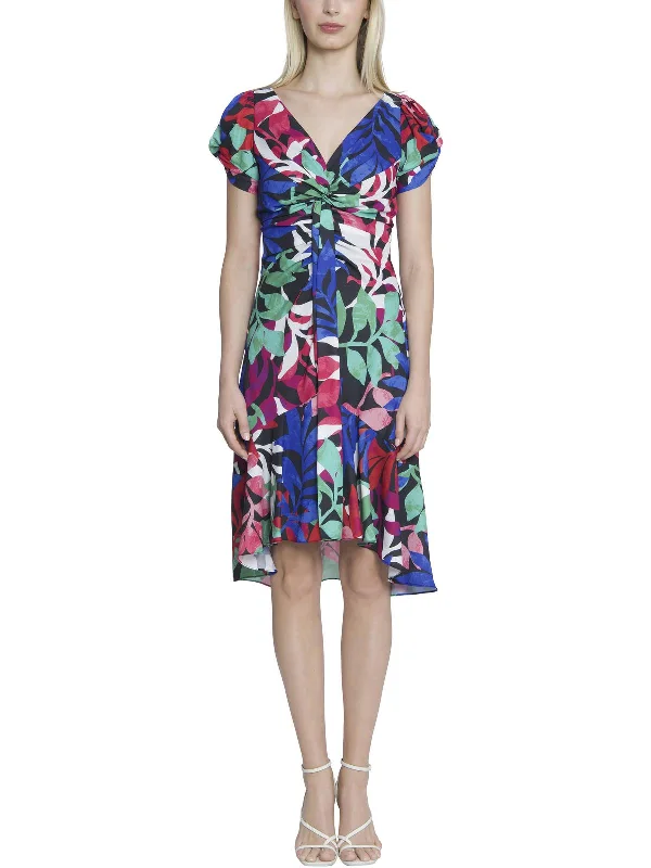 Discount Days Womens Printed Mid Calf Shift Dress