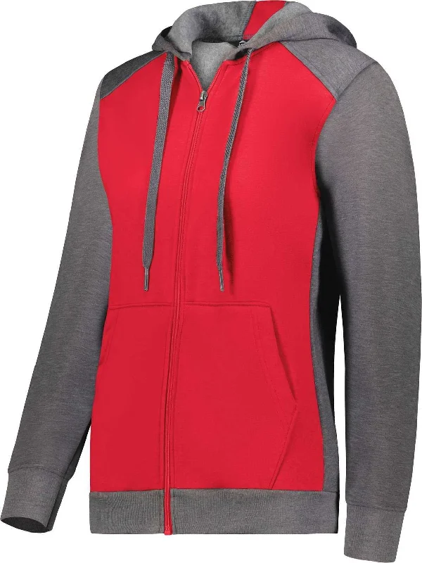 Lowest Prices Augusta 6901 Ladies Three-Season Fleece Full Zip Hoodie - Scarlet Carbon Heather Lowest Prices Augusta 6901 Ladies Three-Season Fleece Full Zip Hoodie - Scarlet Carbon Heather