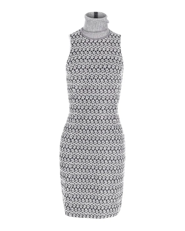 Early Access Missoni Sleeveless Turtleneck Dress in Grey Viscose