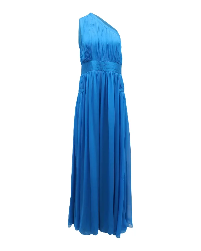 Midnight Sale Diane Von Furstenberg Ophelia Ruched Silk Dress in Blue Silk
